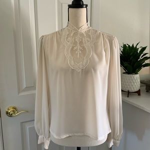 SOLD: Vintage Ivory Lace Blouse